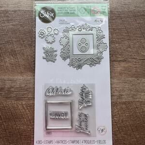 Sizzix Floral Celebration Framelits with Stamps Set